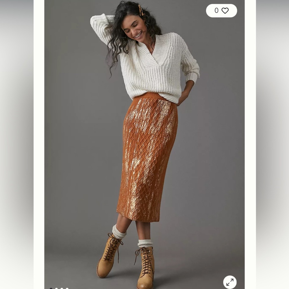 Anthropologie Rue Shimmer Midi Skirt - Picture 9 of 11